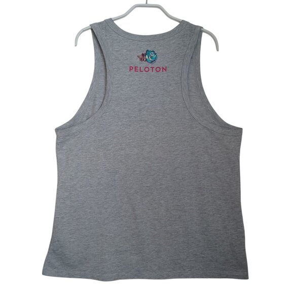 Peloton Tank Together We Go Far Gray Workout Tee Top Floral Design‎ Womens XL - Picture 10 of 11